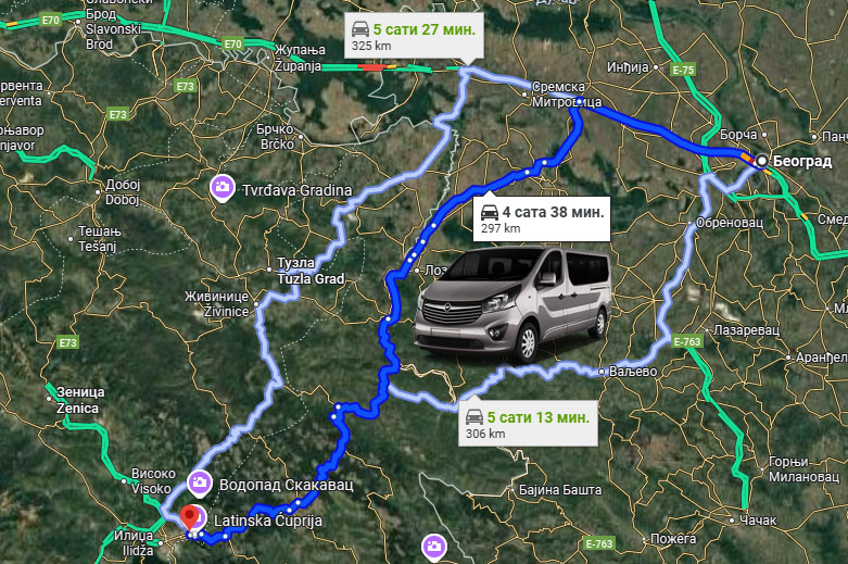 Kombi prevoz iz Beograda do Sarajeva